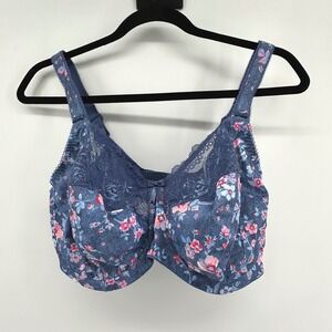 Elomi Morgan Bra Women 34J Blue Floral EL4110DEL NWT Romantic